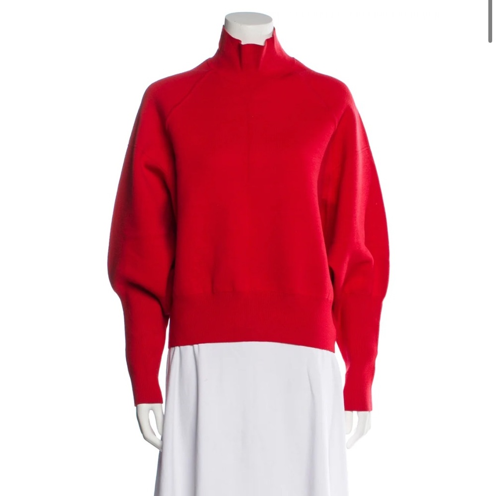 Acne Studios Red Turtleneck Wool Knit Sweater XS